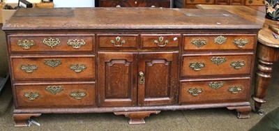 Lot 1214 - An 18th Century Oak Dresser Base, with...