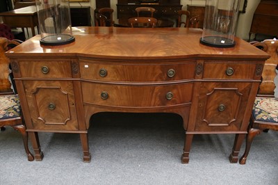 Lot 1290 - A Georgian Style Mahogany Bowfronted Sideboard,...