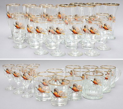 Lot 203 - A Part Suite of Drinking Glasses, each printed...