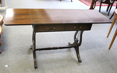 Lot 1235 - A Reproduction Inlaid Mahogany Sofa Table,...