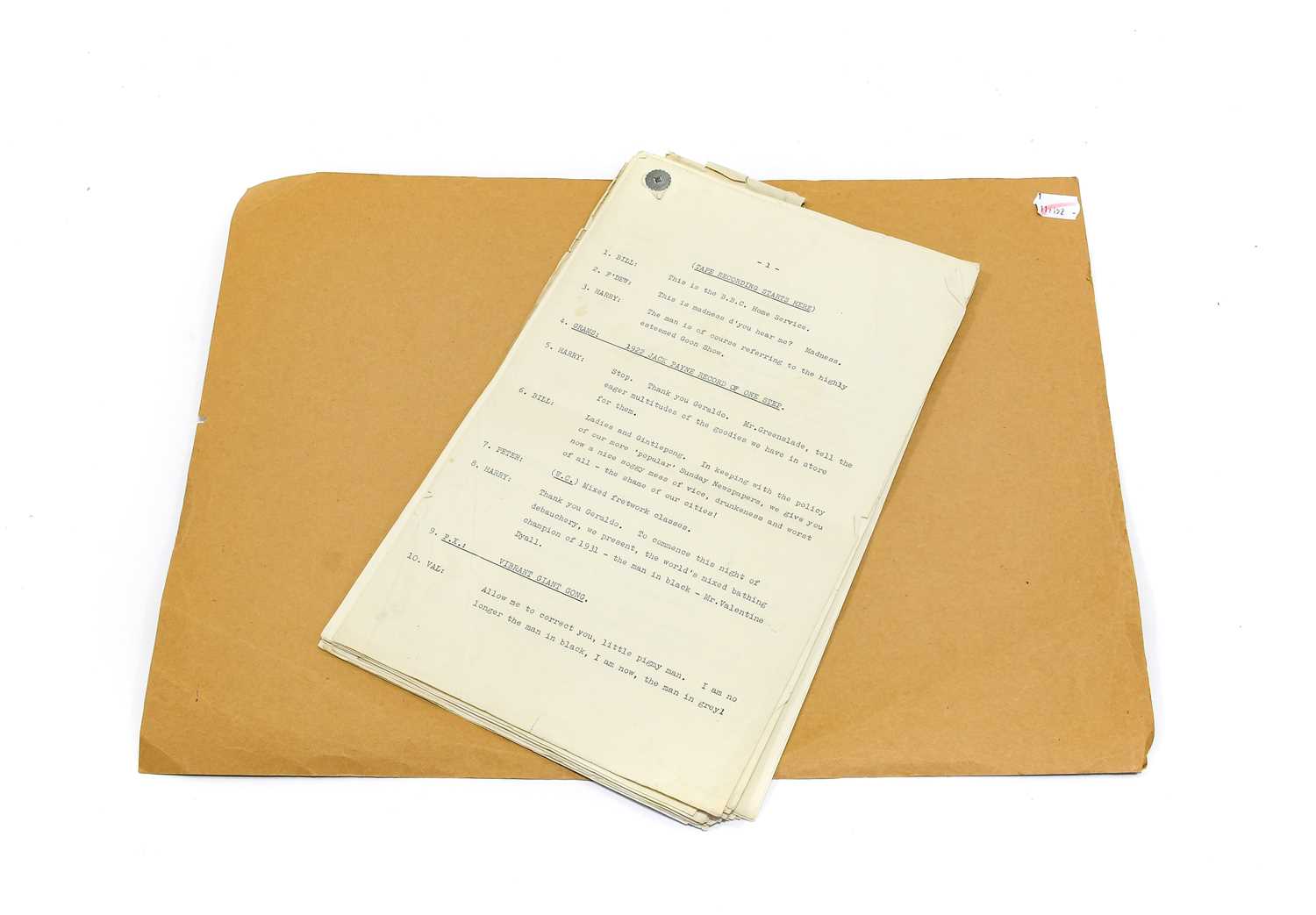 Lot 125 - The Goon Show Script Series 5 Episode 6 The Canal