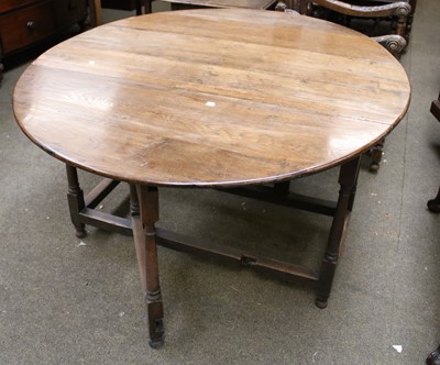 Lot 1166 - An 18th Century Oak Gateleg Table, 144cm by...