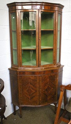 Lot 1099 - An Inlaid Mahogany Glazed Standing Corner...