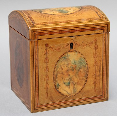 Lot 202 - George IV Satinwood Tea Caddy, stipple...