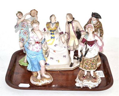 Lot 218 - Meissen figure of a maiden (a.f.) bearing a paper 'W P & G Phillips' label to the base, Samson...