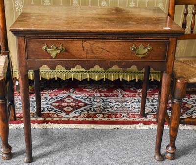 Lot 1240 - A George III Oak Side Table, fitted with a...