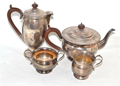 Lot 225 - A silver four piece tea service