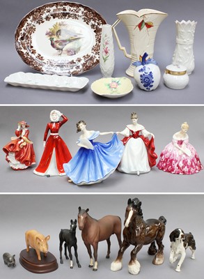 Lot 199 - Royal Doulton Figures of Ladies and Horse...