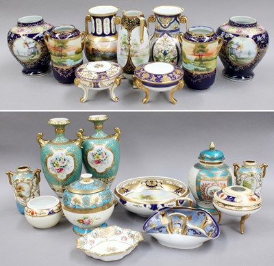 Lot 218 - Noritake, a collection of elaborately...