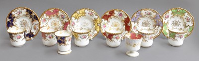 Lot 213 - A Coalport Batwing Pattern Harlequin Set of...