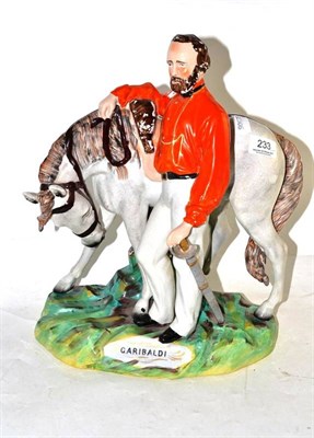 Lot 233 - Large Staffordshire figure of Garibaldi and his horse