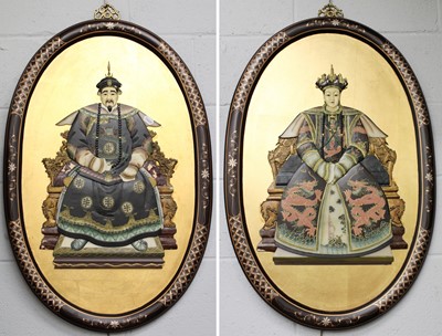 Lot 1083 - A Pair of Chinese Composite Wall Mounting...