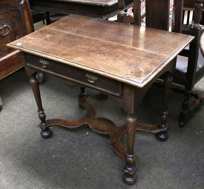 Lot 1131 - An 18th Century Oak Single Drawer Side Table,...