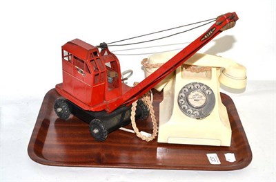 Lot 237 - Triang red crane and cream vintage telephone (2)