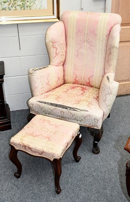 Lot 1281 - A George III Style Mahogany Framed Wingback...