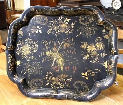 Lot 1147 - A Victorian Lacquered Papier Mache Serving...