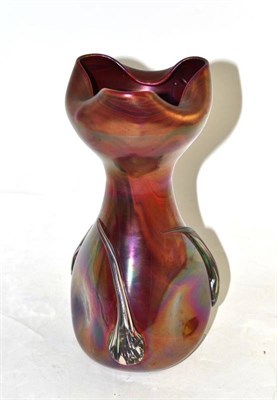 Lot 242 - Loetz style glass vase