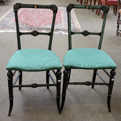 Lot 1172 - A Pair of Aesthetic Movement Ebonised Parlour...