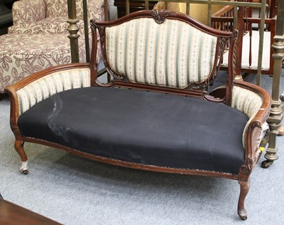 Lot 1279 - An Edwardian Carved Mahogany Framed Two-Seater...