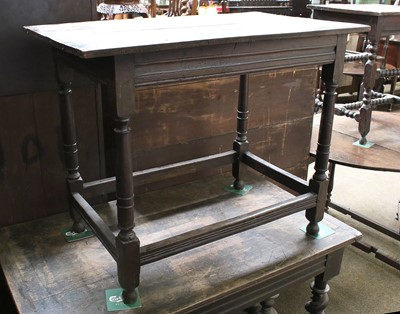 Lot 1111 - An 18th Century Oak Side Table, the turned...