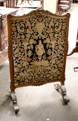 Lot 1127 - A 19th Century Mahogany Firescreen, with...