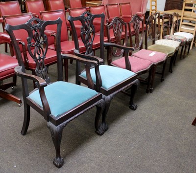 Lot 1152 - A Pair of George III Chippendale Style Open...