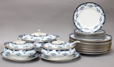 Lot 246 - Victorian Albion Pottery Blue and White Dinner...