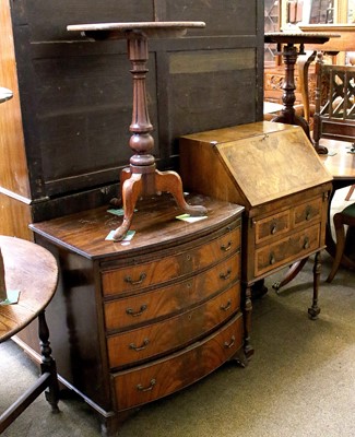 Lot 1197 - A 20th Century Walnut Bureau, A 19th Century...