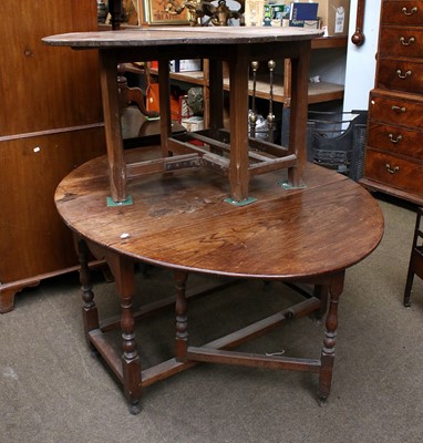 Lot 1195 - A 19th Century Oak Gateleg Dining Table, 146cm...