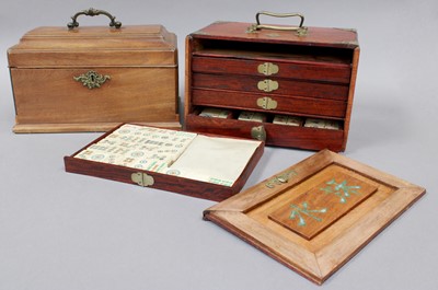 Lot 238 - A 20th Century Mahjong Set, in five drawer...