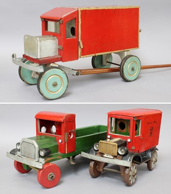 Lot 242 - Circa 1930s wooden Royal Mail van with sacks,...