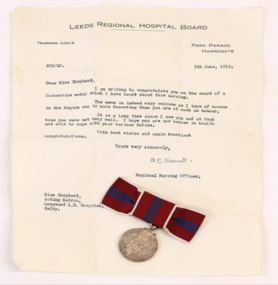 Lot 20 - A Coronation Medal, 1953, awarded to Miss...