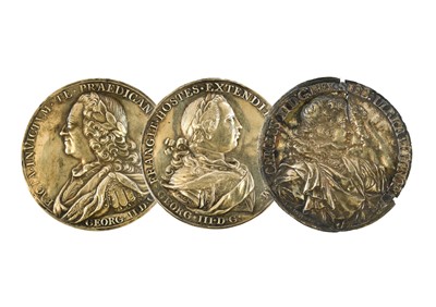 Lot 394 - 3 x Contemporary Thin Silver Uniface Medals,...
