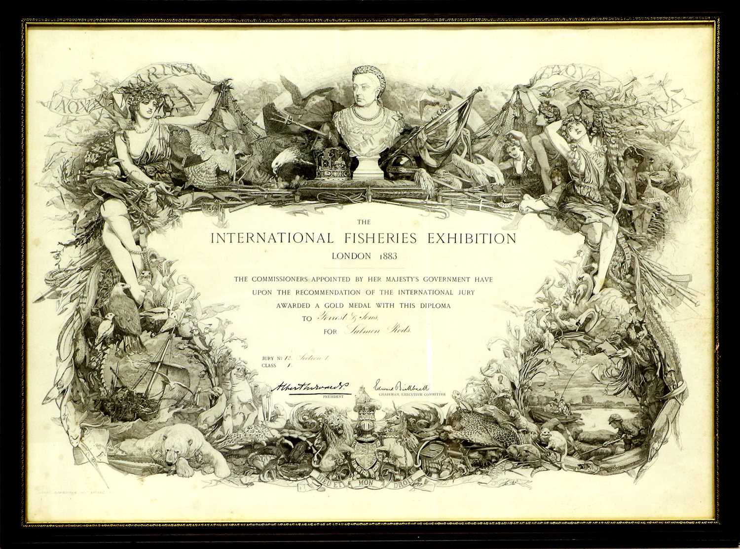 Lot 97 - An 1883 International Fisheries Exhibition Diploma