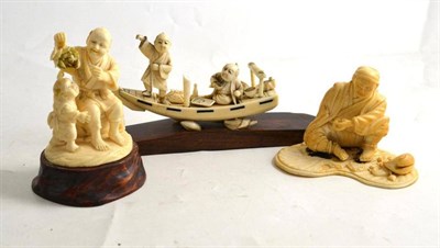 Lot 288 - Three small Japanese ivory carvings