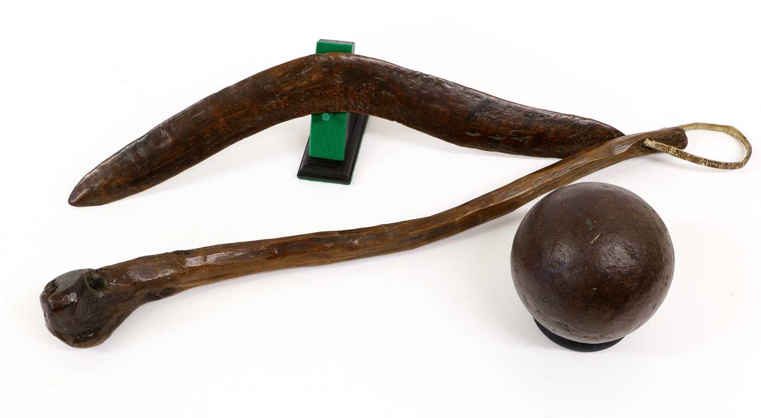 Lot 221 - An Australian Aboriginal Boomerang, with stone...