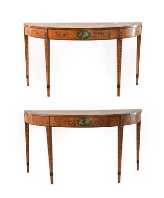 Lot 759 - A Pair of Irish Mahogany, Satinwood-Veneered...