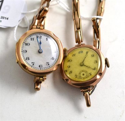 Lot 291 - A lady's wristwatch on expanding bracelet and another (damaged)