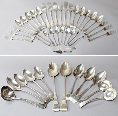 Lot 62 - A George III and Later Silver Table-Service,...
