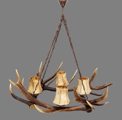 Lot 1243 - Antler Furniture: A Deer Antler Mounted...