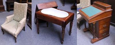 Lot 1226 - A Georgian Style Mahogany Framed Armchair, A...