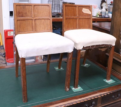 Lot 1225 - A Pair of Sid Pollard Style Oak Chairs, with...