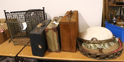 Lot 1083 - A Suede Suitcase, A Canvas Suitcase and A...