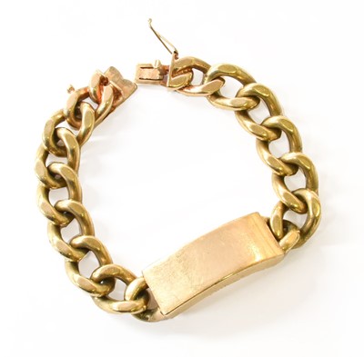 Lot 110 - A 9 Carat Gold Identity Bracelet, length 21.2cm