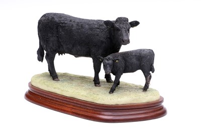 Lot 96 - Border Fine Arts 'Welsh Black Cow and Calf',...