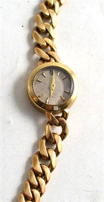 Lot 299 - A lady's wristwatch with a 9ct gold bracelet (a.f.)