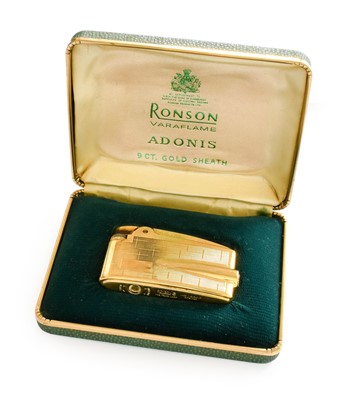 Lot 84 - A 9 Carat Gold Ronson lighter
