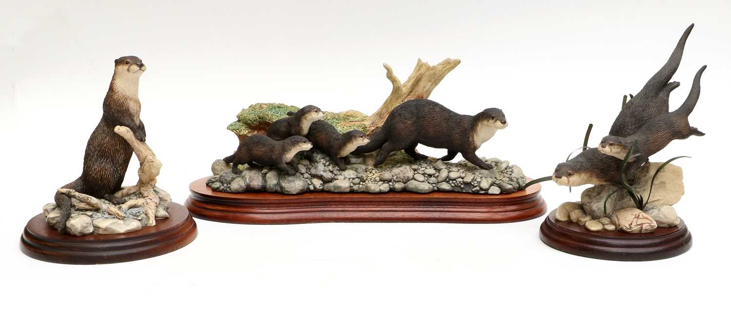 Lot 100 - Border Fine Arts Otter Groups Comprising:...