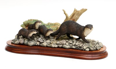 Lot 100 - Border Fine Arts Otter Groups Comprising:...