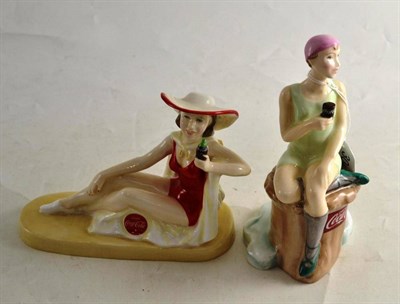 Lot 304 - Two Royal Doulton Coca Cola figures, Bathing Belle 312/1250 & Coca Cola Sunbather 53/750